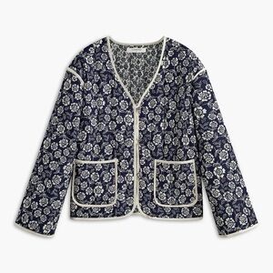 Commense Floral Printed Pockets Winter Coat Size Small EUC